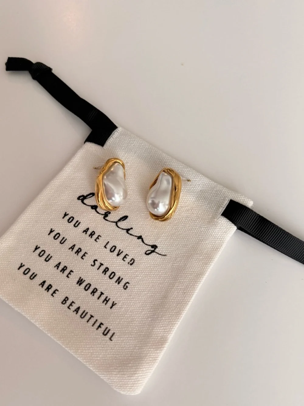 Celine13 Old Money Style Earrings 18K Gold Plated Sterling Steel with Pearl‎